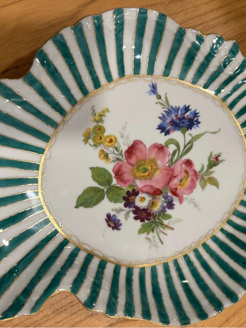 Elios Hand Painted Floral Porcelain Tray- hand-painted tray -bowl 12”